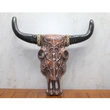 Ahşap Duvara Asmalı Bufalo Kafası