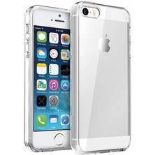 Ennar Apple iPhone 5 Kılıf Uyumlu Darbeye Dayanıklı 2.0 mm Ince Şeffaf Silikon Kapak