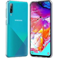 Ennar Samsung Galaxy A70 Kılıf Uyumlu Darbeye Dayanıklı 2.0 mm Ince Şeffaf Silikon Kapak
