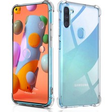 Ennar Samsung Galaxy M11 Uyumlu Darbeye Dayanıklı Köşe Korumalı Kılıf Anti Şok Şeffaf Kapak