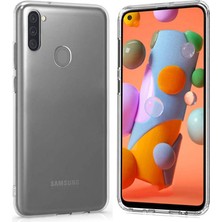 Ennar Samsung Galaxy A11 Kılıf Uyumlu Darbeye Dayanıklı 2.0 mm Ince Şeffaf Silikon Kapak