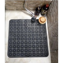 Kare Vantuzlu Banyo Kaydırmaz Paspas- Tırtıklı Ayak Duş Matı Silikon Pedi