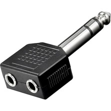 6.3 mm Erkek - 3.5 mm x 2 Dişi Çevirici Jack