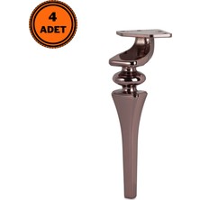 Eym 4 Adet Sintra Lüx Metal Ayak 16 cm Bronz Mobilya Koltuk Ayağı