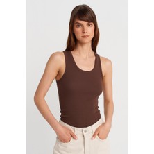 Nazen Giyim Kalın Askılı Kahve Kadın Atlet 31805-2Y5