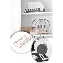 Tencere Kapağı Organizeri - 6 Bölmeli Tencere Kapak Rafı