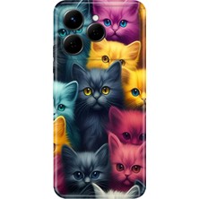 Nurdic Tecno Spark 40 4g Uyumlu Kılıf Resimli Desenli Silikon Kedicikler