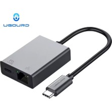 Ugourd 1000-Mbps Type-C RJ45 Ethernet Adaptörü 1000 Mbps +100W Şarj Portu ile 2'si 1 Arada RJ45 Lan Ethernet Adaptörü Tip-C Arayüz Cihazları Pc/Tablet/Mobil Telefon