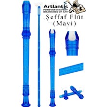 Artlantis Şeffaf Flüt Blok 1 Adet Renkli Blok Fülüt Şeffaf Abs Plastik 3 Parça Kaliteli Net ve Yüksek Ses Kalitesi Fülüt