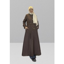 Arzugül Kadın Büyük Beden Mevsimlik Astarlı Düğmeli Kapitone Mont