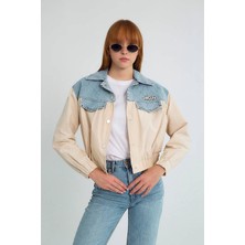 Nazen Giyim Kot Detaylı Taş Kadın Mont D99393-2Y5