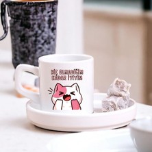 Çılgıntrend Hiç Olmadığım Kadar Iyiyim Tasarımlı Sevimli Kedi Türk Kahve Fincanı – Hediyelik Tekli Fincan