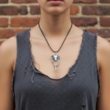 Alooya Antik Anubis Ölüm Ve Ceza Tanrısı Gümüş Kaplama Deri İp Kolye