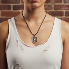 Alooya Anime Attack On Titan Sina Gümüş Kaplama Deri İp Kolye