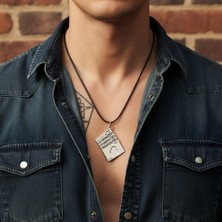 Alooya Poker- İskambil Gümüş Kaplama Deri İp Kolye