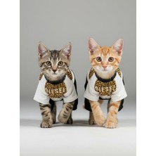 Kemique Diesel Leo Leopar Desenli Penye Kedi Tulum | Tüy Dökülmesini Azaltmaya Yardımcı | Yumuşak & Rahat Kedi Kıyafeti