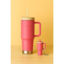 Sağlıkçı Shopping Mega Boy Stanly Pipetli Termos Anahtarlık Çanta Süsü Charm Özel Tasarım Açılabilir Kapaklı Kutu