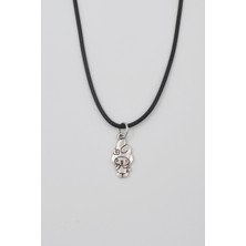 Alooya Sanrio My Melody Kolye - Sevimli PU Deri İp Zincirli Unisex Gümüş Kaplama - 60 cm