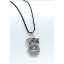 Alooya Boston Celtics  Gümüş Kaplama Deri İp Kolye