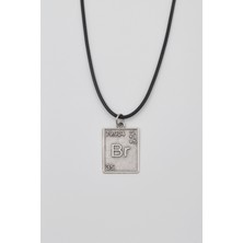 Alooya Breaking Bad Br Element Kolye - PU Deri İp Zincirli Unisex Gümüş Kaplama - 60 cm