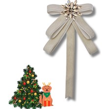Pegu Yeni Yıl , Noel , Christmas ,Ekru Kadife Broş