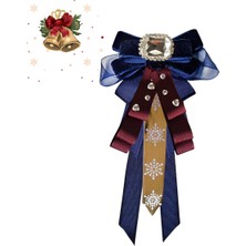 Pegu Yeni Yıl , Noel , Christmas ,Lacivert Kadife Broş