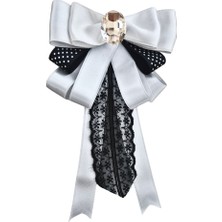 Pegu Taşlı,dantelli Beyaz Saten Yaka Çiçeği,Yaka Broş,Okul,Çanta,Şal,Gömlek Aksesuar