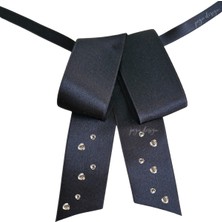 Pegu Taşlı, Siyah Saten,Kravat Yaka Çiçeği,Yaka Broş,Okul,Çanta,Şal,Gömlek Aksesuar