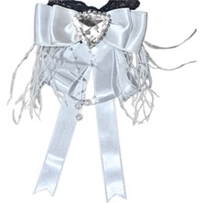 Pegu Taşlı,Tüylü Beyaz Saten Yaka Çiçeği,Yaka Broş,Okul,Çanta,Şal,Gömlek Aksesuar