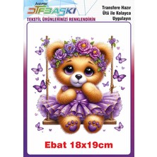 F17 Ajans Sevimli Ayıcık Ütü ile Yapışan Tekstil Baskısı A4 Ebatlarda Renkli ve Kaliteli Uygulama