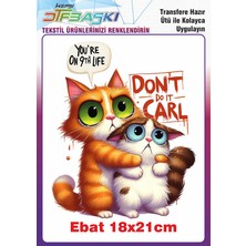 F17 Ajans Kedi Ütü ile Yapışan Tekstil Baskısı