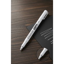 ArtMaster Beyaz Keçeli Kalem 1 Adet Markör Kalıcı Marker Kalem Lastik Seramik Cam Metal Ahşap Plastik Taş Yüzey Yağ Bazlı