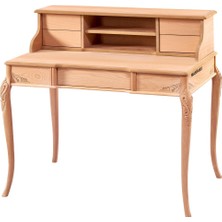 Masifart Brooke Ipek Oymalı 110 cm Raflı Çalışma Masası Cilasız