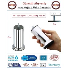 Gross AVM Koltuk, Yatak, Mobilya, Baza Ayağı 10cm - M8 İnce Diş - 2 Adet