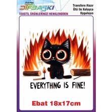 F17 Ajans Kedi Ütü ile Yapışan Tekstil Baskısı