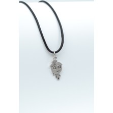 Alooya Minimal Su Gümüş Kaplama Deri İp Kolye