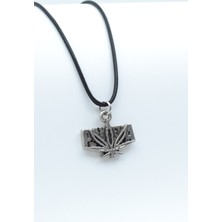 Alooya Pantera Gümüş Kaplama Deri İp Kolye