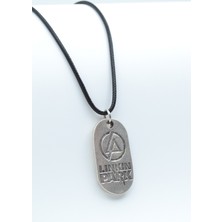 Alooya Linkin Park Gümüş Kaplama Deri İp Kolye