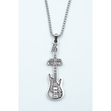 Alooya Avenged Sevenfold Elektro Gitar Gümüş Kaplama Örme Zincir Kolye