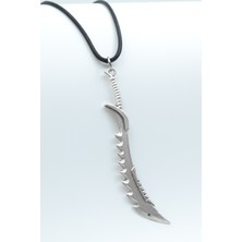 Alooya Kılıç Gümüş Kaplama Deri İp Kolye