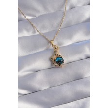 Luord Ticaret 316L Çelik Zincir Gold Renk Zirkon Taşlı Panter Figürlü Gezegen Kolye