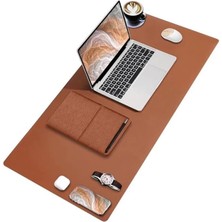 AyrStore Pu Deri Mouse Pad Dikişli Kenar Dayanıklı Büyük Boy Çift Yönlü Kullanım Ofis Masa Matı