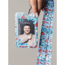 AyrStore Okul, Ofis, Spor Salonu, Hastane ve Kimlik Kartı Tutucu Için Renkli Tasarımlı Kartlık (Lacivert)