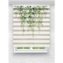 MAS Mutfak Odası Yeşil Sarmaşıklar Dijital Baskılı Desenli Zebra - Stor Perde