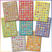 AyrStore Sticker Seti 8 Adet Karakter Desenli 210 x 148 mm Ajanda ve Defterler İçin Etiket