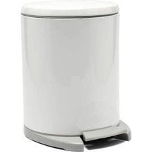 AyrStore Cigo Çöp Kovası Pedallı 6 Lt Beyaz Içi Gri