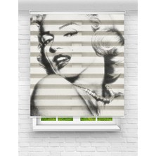 MAS Marilyn Monroe Baskılı Zebra Perde | Şık ve Ikonik Tasarım