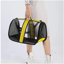 AyrStore Kedi Taşıma Çantası Şeffaf Seyahat Evcil Hayvan Çantası Büyük Boy Şeffaf Astronot (Sarı)