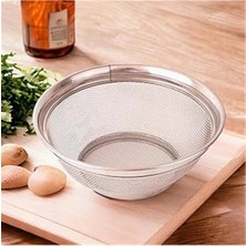 AyrStore Paslanmaz Çelik Kulpsuz Süzgeç 26CM, Paslanmaz Pirinç Süzgeci, Paslamaz Çelik Mutfak Süzgeci