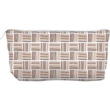 AyrStore Kanvas Bez Kalemlik, Kalem Kutusu, Cüzdan, Körüklü, Iç Astarlı, 21X10X6CM (Boho Şeritler)